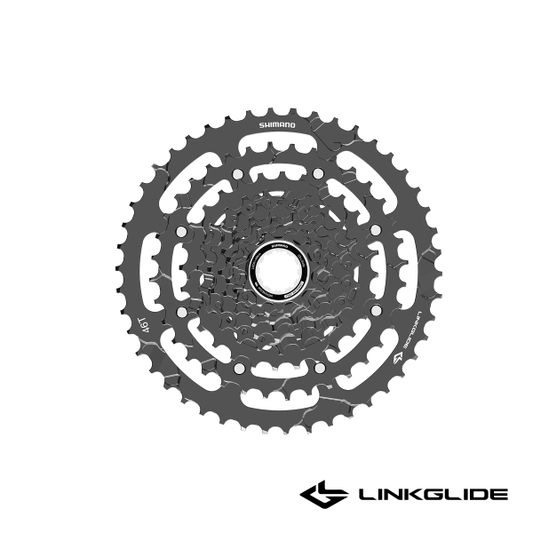 SHIMANO CS-LG400 CASSETTE 11-46 CUES 9-SPEED *LINKGLIDE ONLY*