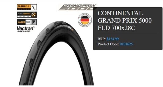 Continental Tyre Grand Prix 5000 FLD 700 x 28
