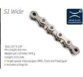 KMC Chain 1/2 x1/8 x 112L (Chrome look) single speed